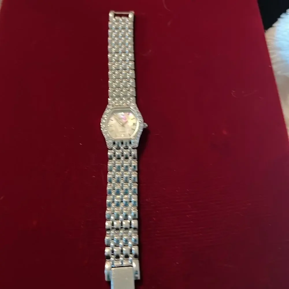 Vintage Mother of Pearl Silver Diamonique DMQ Ladies Watch